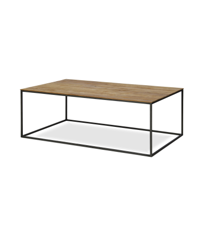 Mesa de centro Cute de teca y acero lacado negro 100 x 60 x 36 cm