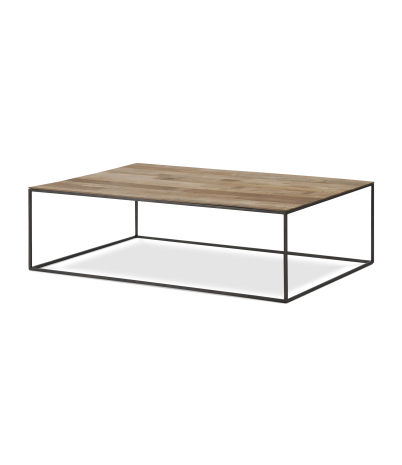 Mesa de centro Cute de teca y acero lacado negro 120 x 80 x 35 cm