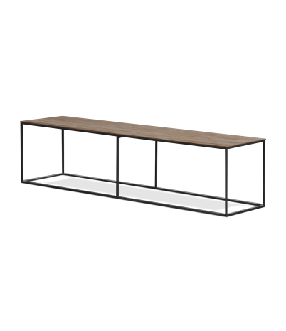 Cute modular element made of recycled teak and black lacquered steel 80 x 40 x 40 cm - 160
