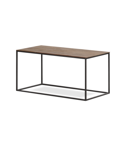 Elemento modular Cute de teca reciclada y acero lacado negro 80 x 40 x 40 cm