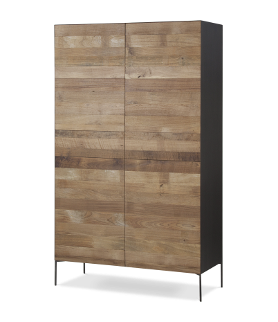 Bufet alt Fusion frontal teca reciclada 4 portes 2 calaixos 111 x 45 x 184 cm