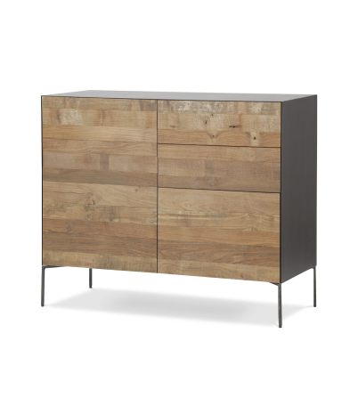Bufet Fusion frontal teca reciclada 1 porta 3 calaixos (1 contenidor ) 111 x 45 x 92 cm