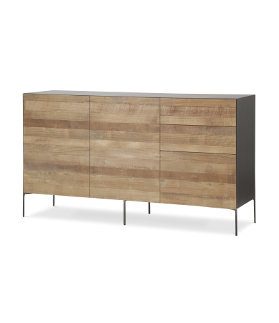 Bufet Fusion frontal teca reciclada 2 portes 3 calaixos(1 contenidor) 166 x 45 x 92 cm