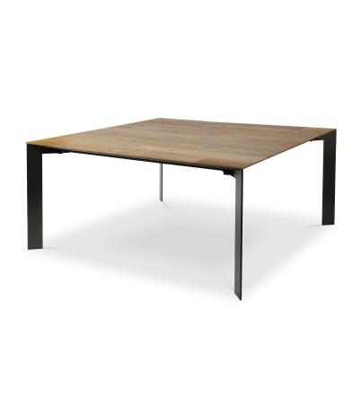 Mesa Fusion teca reciclada y acero lacado negro - 160