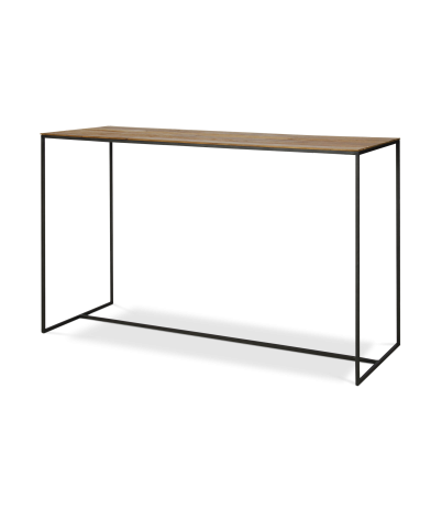 Consola Cute de teca reciclada y acero lacado negro 120 x 45 x 75 cm