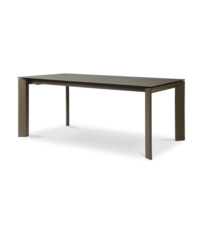 Mesa extensible Tens de sandwich cerámico y acero lacado 160 - 240 x 90 x 76 cm - Topo