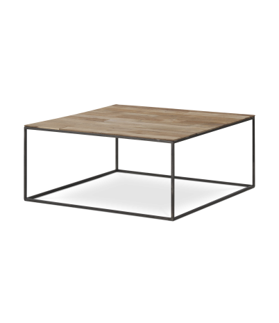 Mesa de centro Cute de teca y acero lacado 80 x 80 x 35 cm