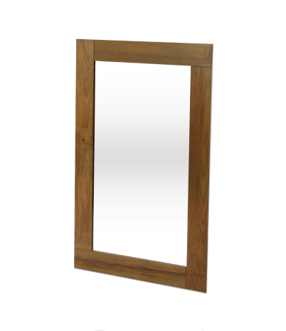 Square model solid teak mirror