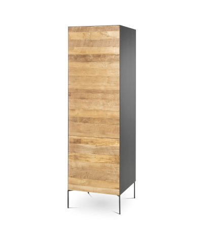 Armario ropero Fusion frontal teca reciclada 1 puerta 56 x 55 x 184 cm