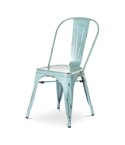 Silla Vint de aluminio lacado - Azul