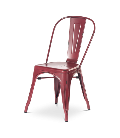 Silla Vint de aluminio lacado - Rojo