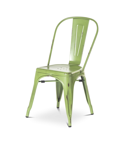 Silla Vint de aluminio lacado - Verde