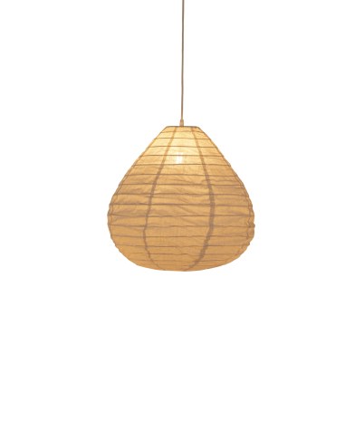 Pantalla Drop de lli natural i ratan d: 35 cm. - 50