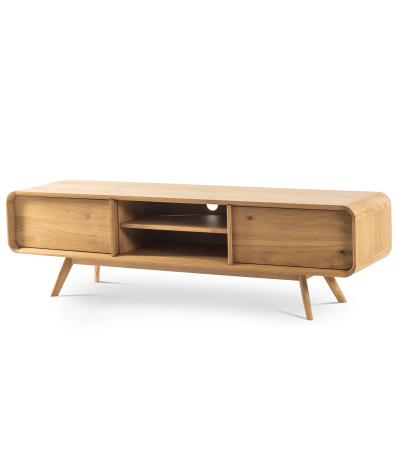 Kurve TV cabinet made of oak 2 sliding door 120 x 45 x 50 cm - 175