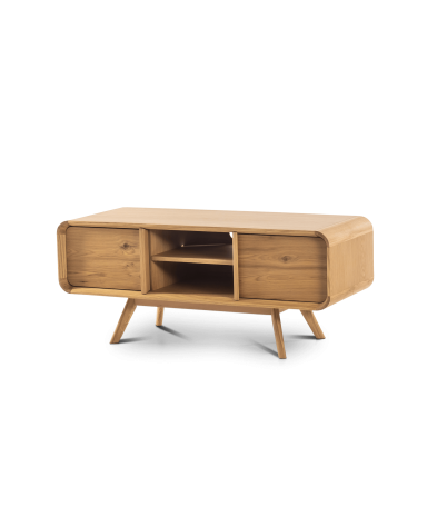 Mueble TV Kurve de roble 2 puertas correderas 120 x 45 x 50 cm