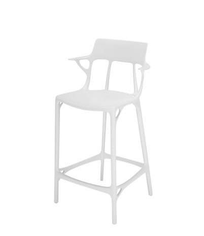 Taburete AI de tecnopolímero h:65 cm - Blanco