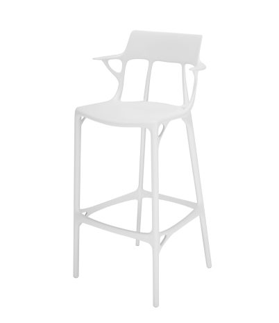 Taburete AI de tecnopolímero h:75 cm - Blanco