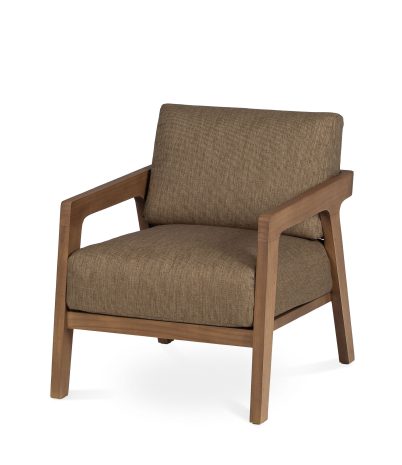 Arpa armchair made of solid mindi upholstered in fabric - Brown