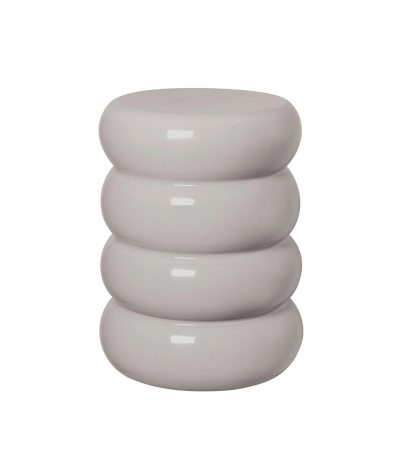 Toru stool/side table made of lacquered ceramic Ø 34 x 44 cm - Lily white