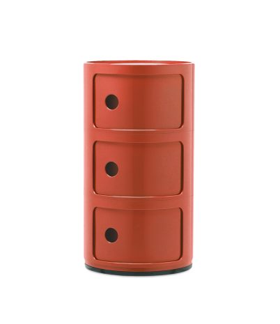 Componibili auxiliary cabinet Kartell 3 doors glossy ABS - Orange