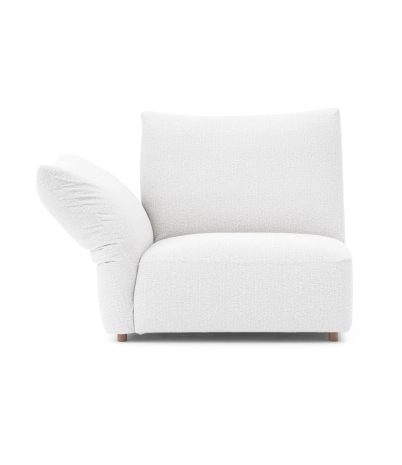 Kumo modular sofa module with armrest on the left - White