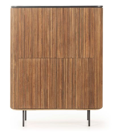 Bufet alt Kirei de teca reciclada i microcement 110 x 45 x 143 cm