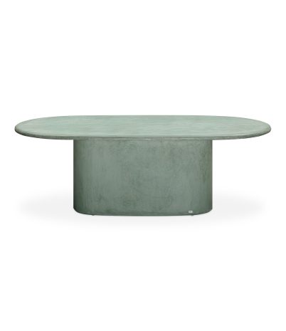 Brisa oval microcement table 220 x 76 cm - Green