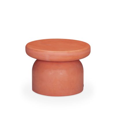 Taula auxiliar de microciment Guava Ø50 x 36 cm - Terracota