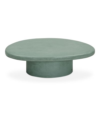 Taula de centre/auxiliar de microciment Mango Ø90 x 27 cm - Verd