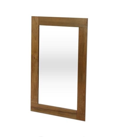 Square model solid teak mirror