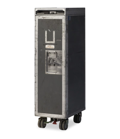 Carro de aerolínea Vintage Etihad con puerta lisa 30 x 41 x 103 cm