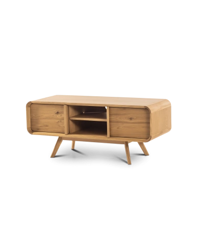 Mueble TV Kurve de roble 2 puertas correderas 120 x 45 x 50 cm