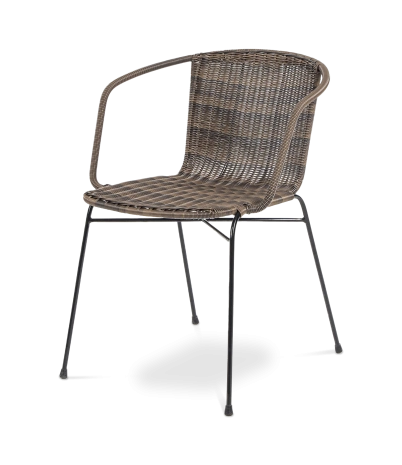 Silla Oregon ratán sintético café
